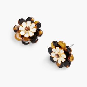Talbots cheetah flower earrings